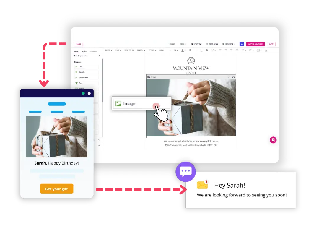 Hotel group campaign builder creating multi-property marketing campaigns