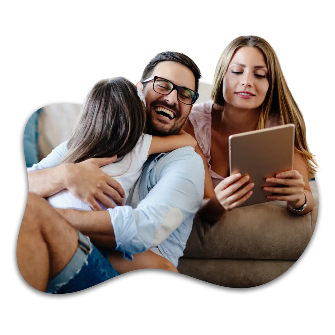 Happy family relaxing together